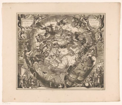 Celestial chart with the southern constellations