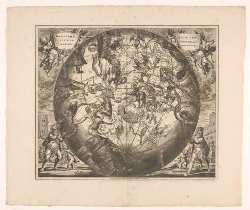 Celestial chart with the southern constellations