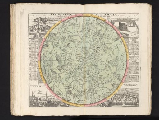 Celestial chart with the northern constellations