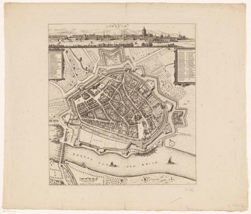 Map and city view of Arnhem