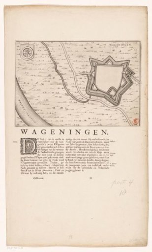 Plan of the fortress of Wageningen with description
