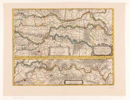 Map of a section of the course of the Rhine, the Waal, and the Meuse