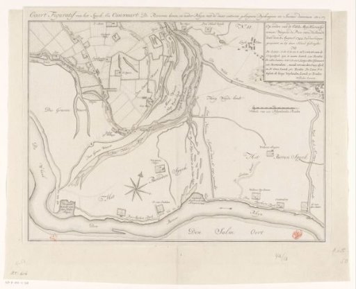 Map of the Area Around the Waal and the Rhine at Ossenwaard and Spijk (Rijnwaarden)