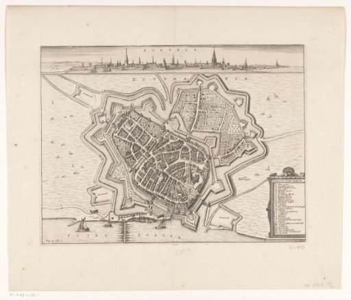 Plan of Zutphen with City View