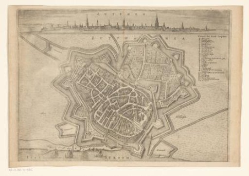 Map of and view of Zutphen