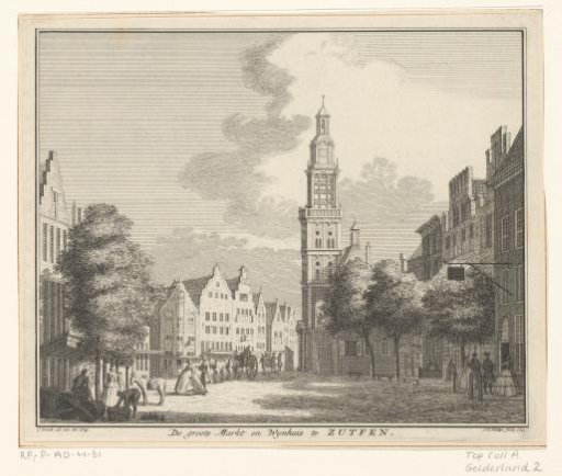 View of the Grote Markt and the Wijnhuistoren in Zutphen