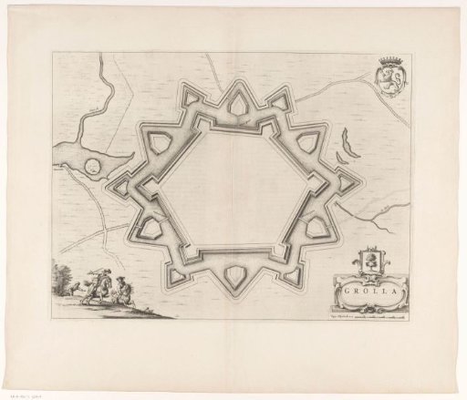 Fortress map of Groenlo with new fortifications, 1627