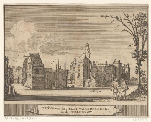 View of the ruin of Kasteel Waardenburg