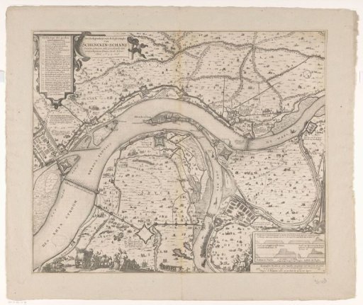 Map with the siege and capture of Schenkenschans by Frederick Henry, 1635-1636