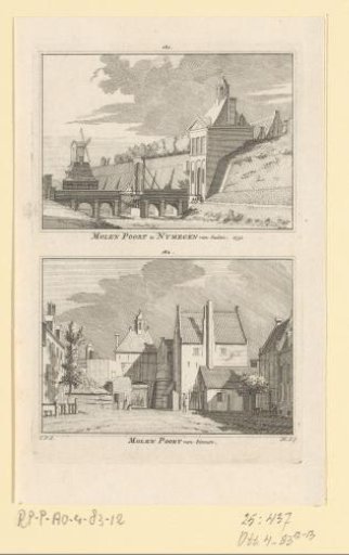 Two Views of the Molen Gate in Nijmegen, Seen from Inside and Outside the City
