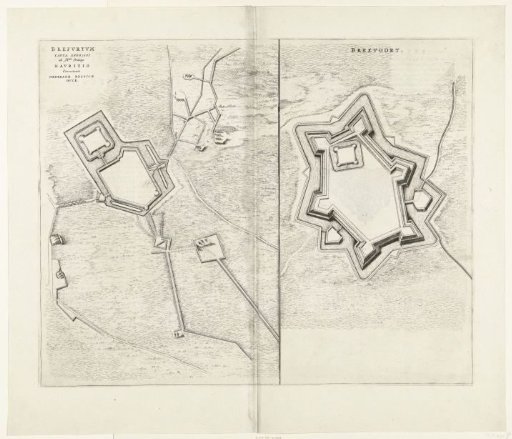 Map of the town and castle of Bredevoort with the fortifications, 1597