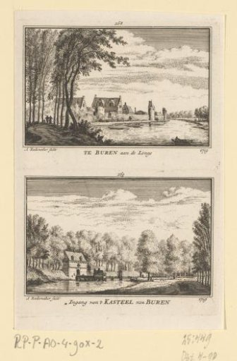 View of the town of Buren and view of the entrance to Buren Castle