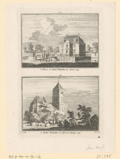 View of Huis de Oude Tempel and view of Winssen