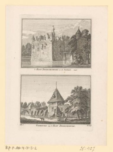 Two views of Doornenburg Castle