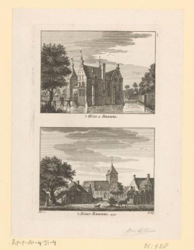 View of the House at Bemmel and view of the village of Bemmel