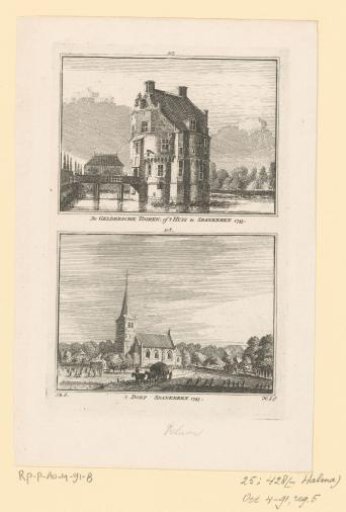 View of the Castle De Gelderse Toren and View of Spankeren