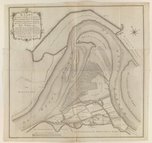 Map of the Waal around Herwen and the Bijlandse Waard