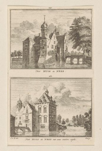 Two views of Kasteel Te Nesse at Linschoten