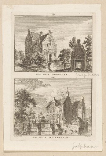 View of Kasteel Stormerdijk and view of Kasteel Wijnestein at Jutphaas (Nieuwegein)