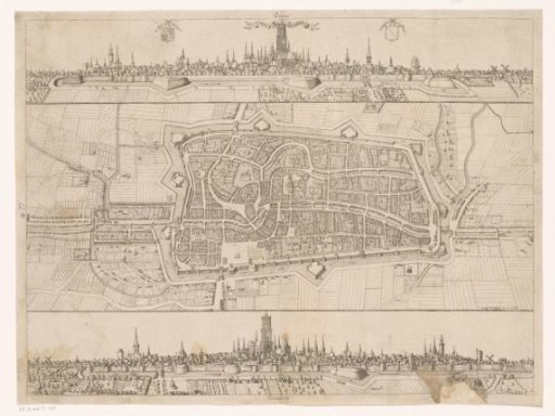 Map of the city of Utrecht with city views