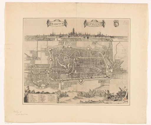 Plan of the city of Utrecht with city view
