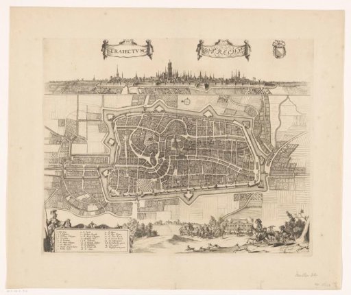 Plan of the city of Utrecht with city view