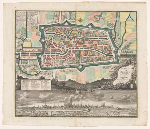 Map of the city of Utrecht with city view