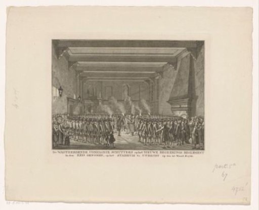 Civic guards taking the oath in Utrecht, 1786