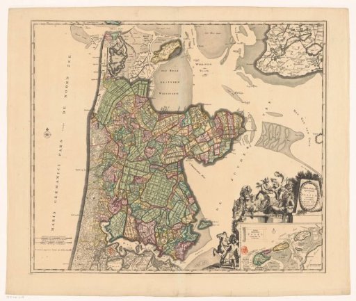 Map of North Holland and part of Friesland