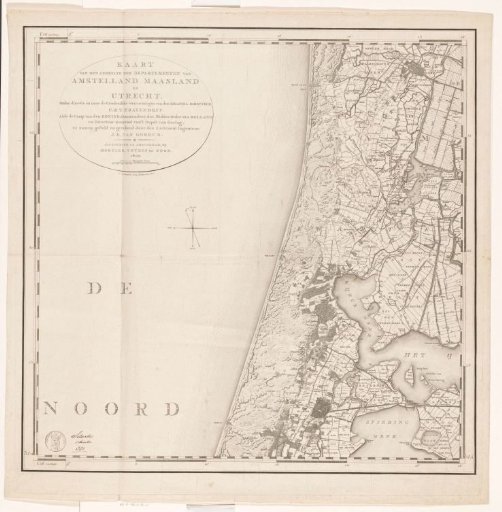 Part of a map of the departments Amstelland, Maasland and Utrecht