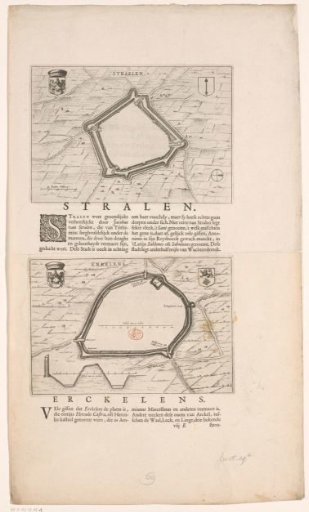 Fortress plan and description of Straelen and Erkelenz