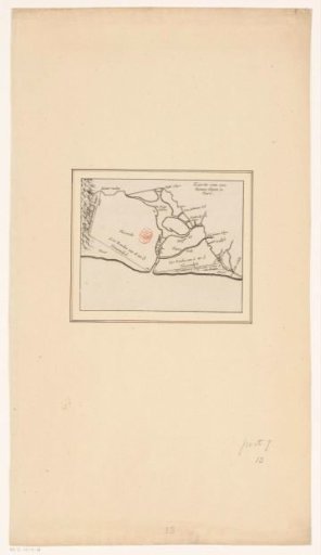 Map with a design for a harbor on Texel