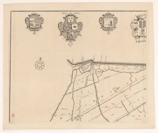 Map of the dike-reeve district of the Four Northern Koggen (upper left part)