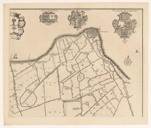 Map of the dike-reeve district of the Four Northern Koggen (upper right part)