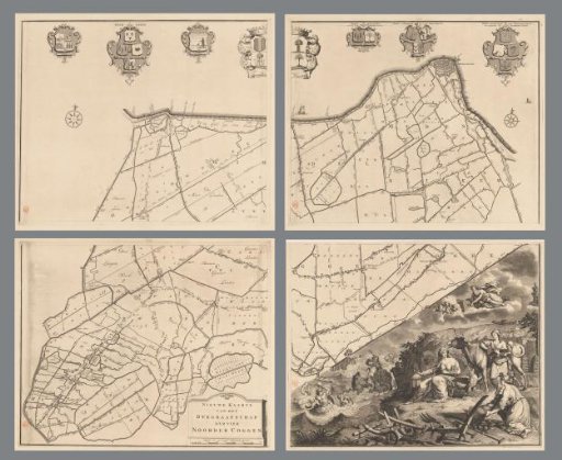 Map of the dike-reeve district of the Four Northern Koggen, consisting of four parts