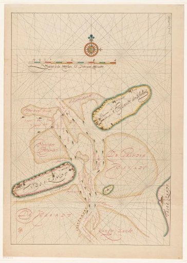 Map of Vlieland, Terschelling, part of Friesland and the surrounding sandbanks