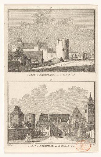 Two views of Kasteel Radboud at Medemblik, 1726