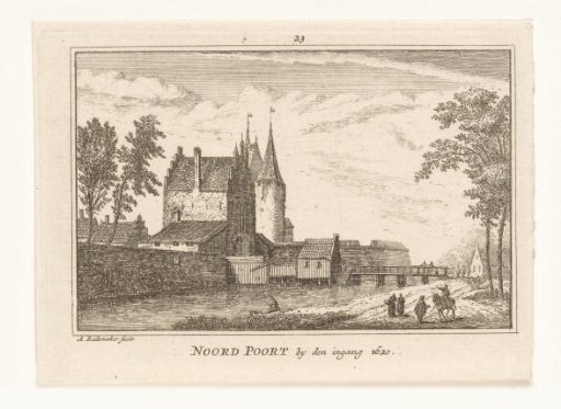 Two views of the Noorderpoort in Hoorn, 1726