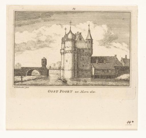 Two views of the Oosterpoort in Hoorn, 1726