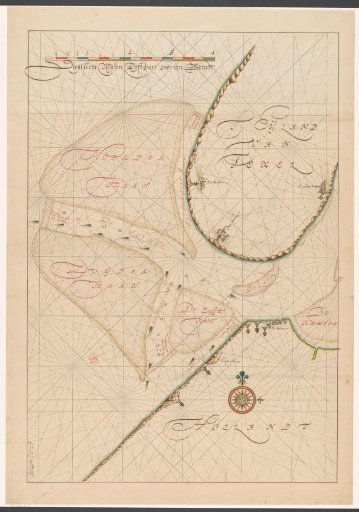 Map of a part of the Kop van Noord-Holland, Zuid-Texel and the surrounding sandbanks