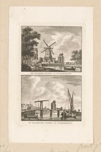 View of the Purmerpoort and view of the Beemsterpoort in Purmerend