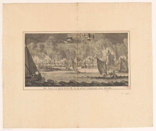 Part of a lottery print for the benefit of Durgerdam after the great fire of 1687