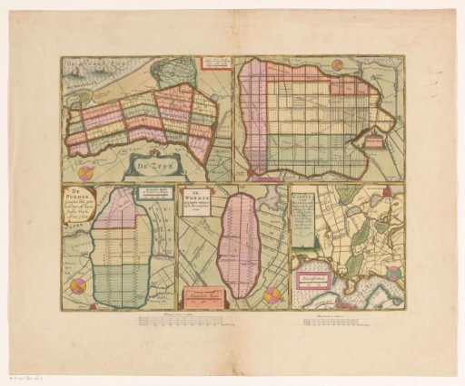 Sheet with maps of the polders of the Zijpe, Beemster, Purmer, Wormer and a map of Waterland