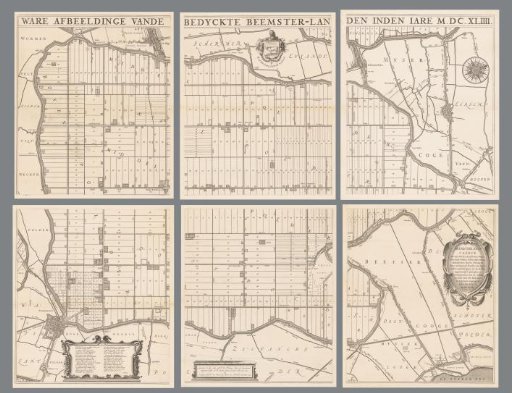 Map of the Beemster, consisting of six parts