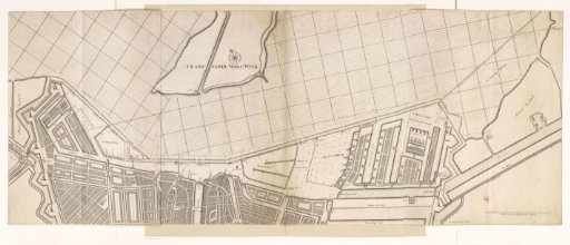 Map of a part of Amsterdam and the IJ