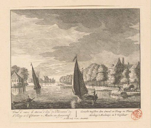 View of the Amstel at the inn Het Molentje and the estate Trompenburg