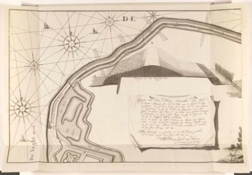 Map of the sea dike east of Muiden, 1737 (left part)