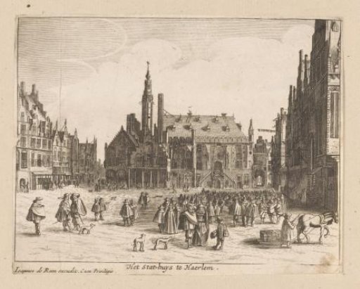 View of the Grote Markt with the town hall in Haarlem