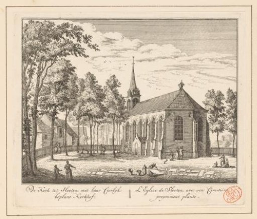 View of the Church and Cemetery at Sloten