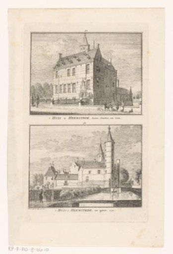 Two views of Heemstede Castle, 1752